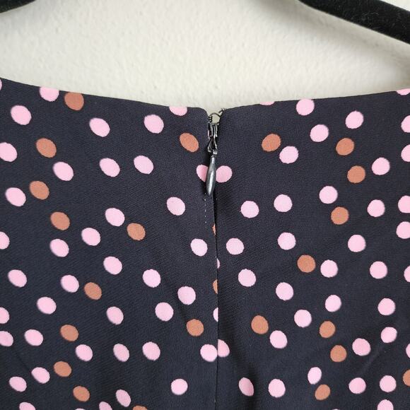 Boden Plus Size 3/4 Flutter Sleeve Black Polka Dot Delia Sheath Dress Size 16 - Picture 13 of 14